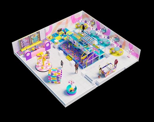 3D-визуализация светлого игрового зала